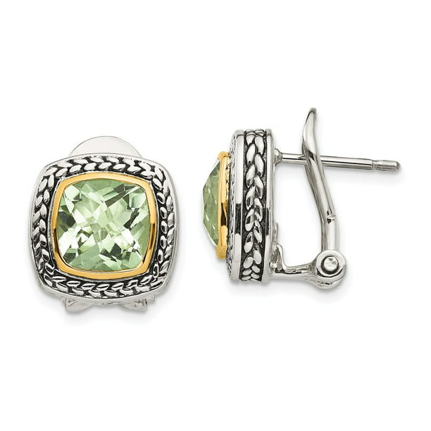 FB Jewels 4.10 Carat Genuine Green Amethyst 925 Sterling Silver Birthstone Ring 